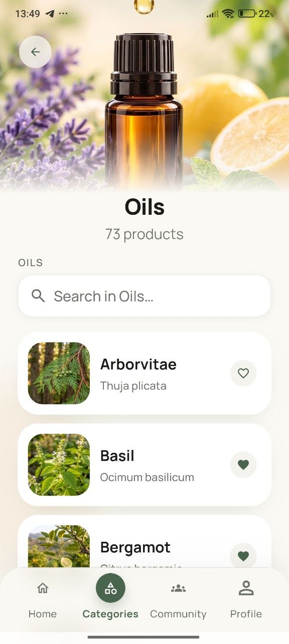 HANA oils list